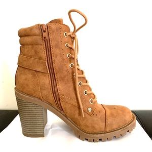 Jaden Cognac Combat Boot